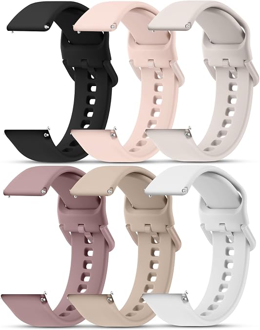 Meliya Veryfit Smart Watch Bands for IDW13, IDW16, IDW19 Smartwatch, 6 Pack 22mm Soft Silicone Sport Band for Fitpolo IDW13/Woneligo W13/FITVII HM57, ENOMIR/TOOBUR/MILOUZ/Gydom/Faweio/Veryfit IDW19
