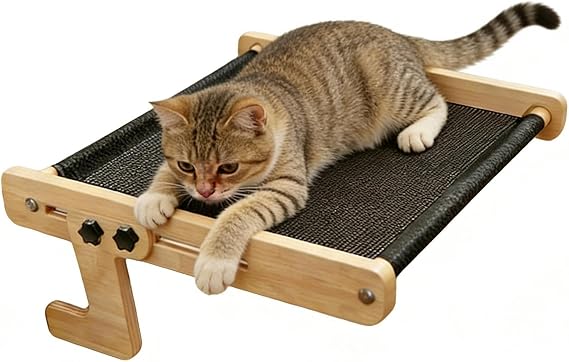 Cat Window Perch - Wooden Floating Pet Sleeping Hammock, Cat Bed Platform, Adjustable Resting Seat, Window Furniture for Balcony Bedroom | Cat Perch for Indoor Home