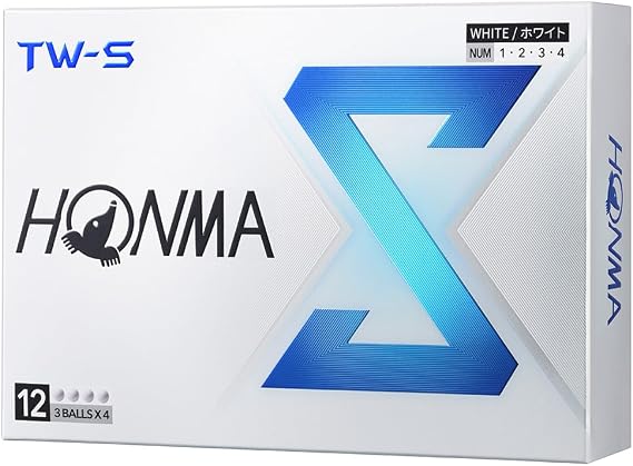 Honma Golf Ball TW-X TW-S 2024 Model 1 Dozen 12 Balls White Yellow 3 Piece Tour Spin Distance Soft Golf Balls Tour World BT2402 Honma TW-S_White (1 Dozen)