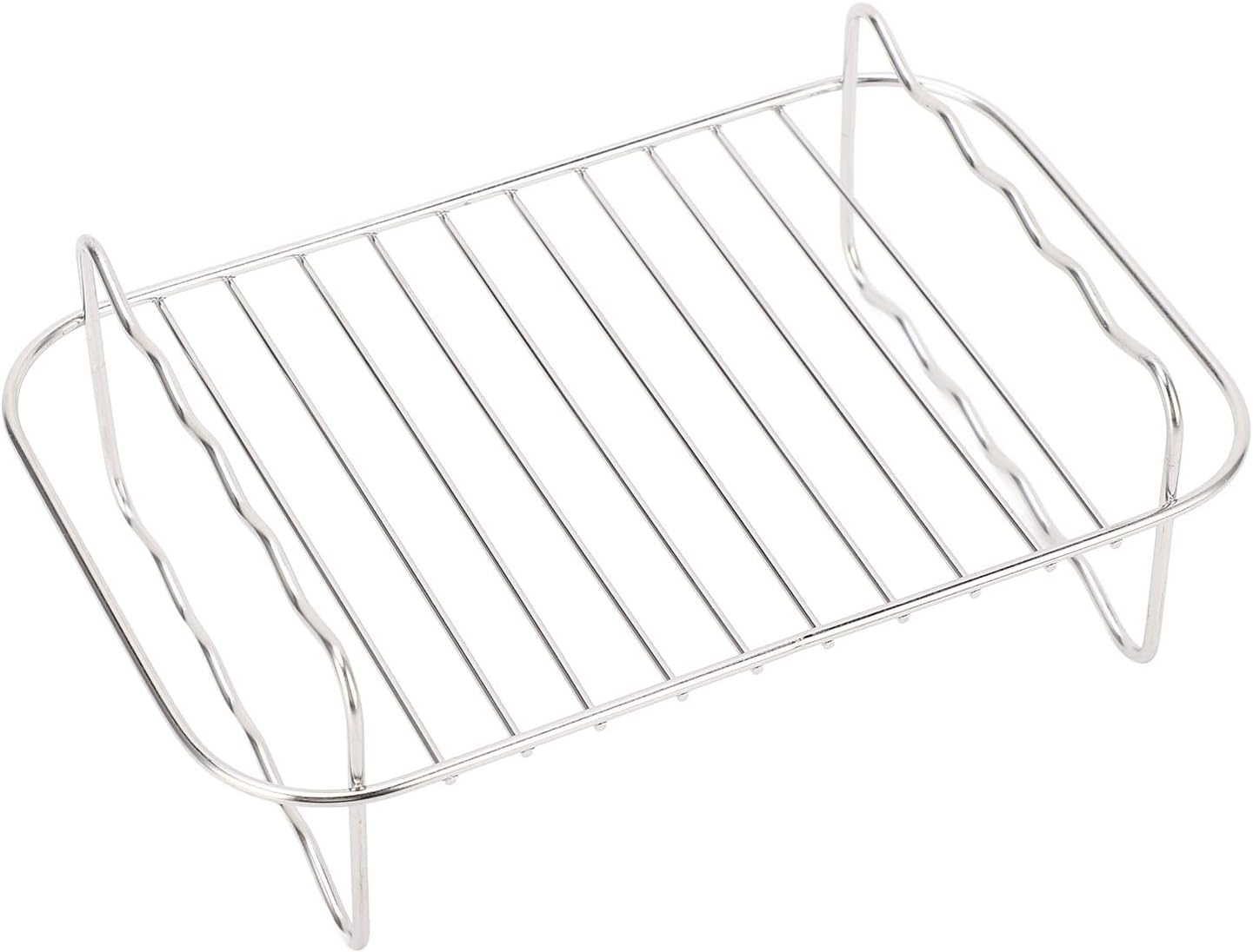 Qcwwy Rectangle Stainless Steel Fryer Rack Multi Layer Rack for DZ201 401 Double Basket Fryers with Non Stick Rust Proof and Dishwasher Safe Kitchen Tools