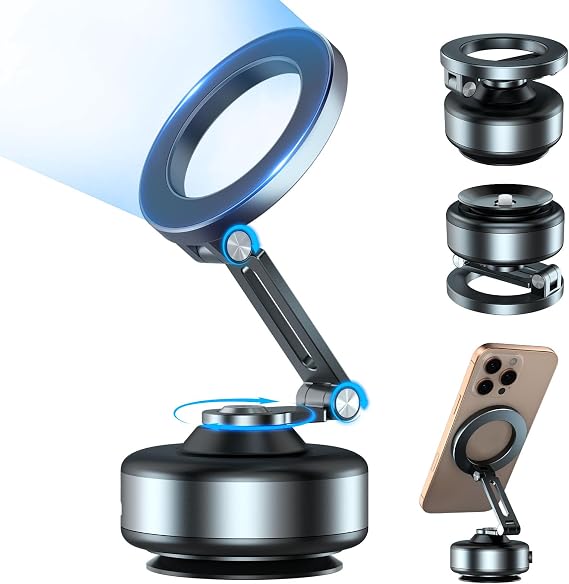 15W Wireless Car Mount Charger with RGB Light, Auto-Clamping