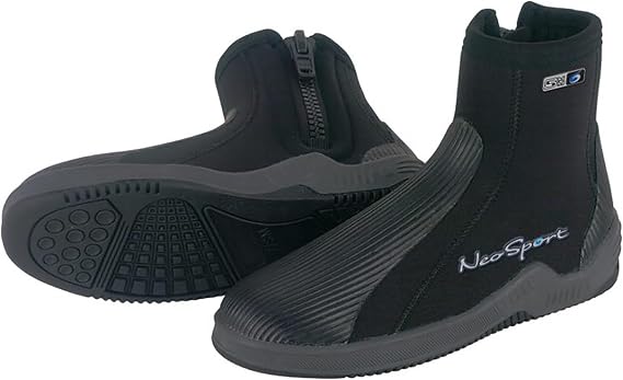NeoSport 5mm Hard Sole Dive Boots Premium Neoprene Scuba Boots with Molded Hard Sole, Water Entry Barrier, Heavy-Duty Zipper & Puncture-Resistant Sole