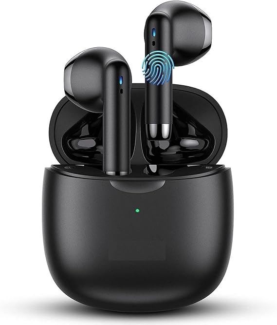 for Doogee S61 Pro in-Ear Earphones Headset with Mic and Touch Control TWS Wireless Bluetooth 5.0 Earbuds with Charging Case - Black