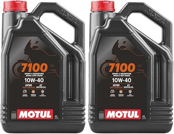Motul 104092 Set of 2 7100 4T 10W-40 Motor Oil 1-Gallon Bottles