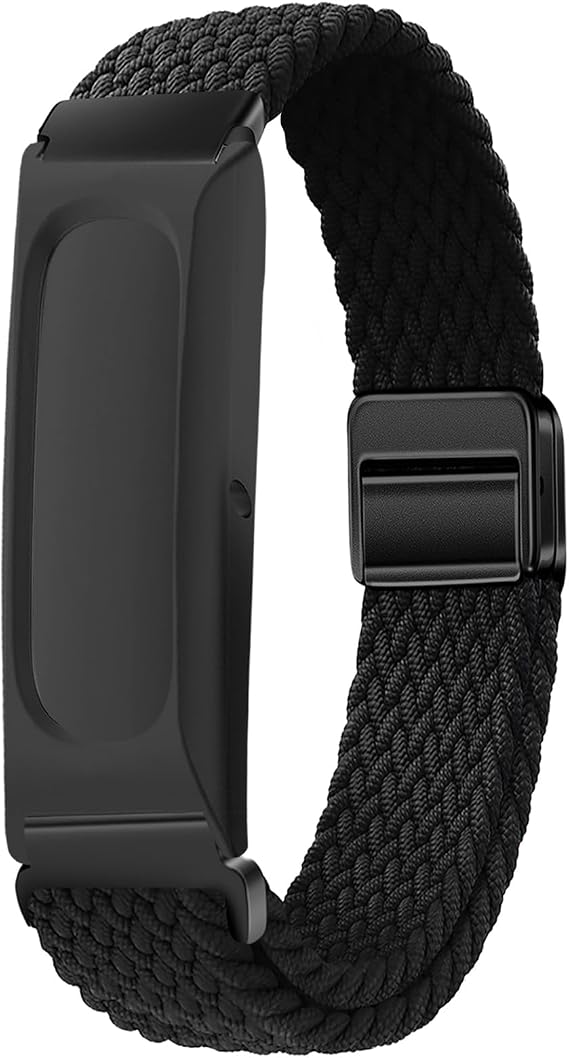 Google Fitbit Air対応編組腕時計バンド、磁気バックルストラップ、通気性の高いソフトナイロン弾性スポーツリストバンド