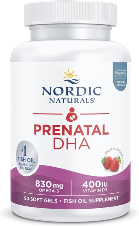 Nordic Naturals Prenatal DHA 90 Gluten-Free Softgels 830 mg DHA per Dose Soy Free GMO Free Neutral in Taste