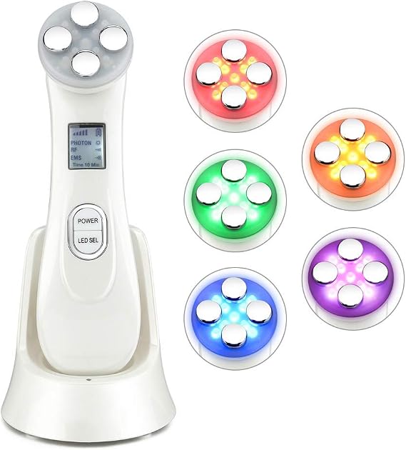 MU High Frequency Facial Machine,Facial Mesotherapy Led Photon Device Facial Stretching Wrinkle Removal Skin Care Massager,A