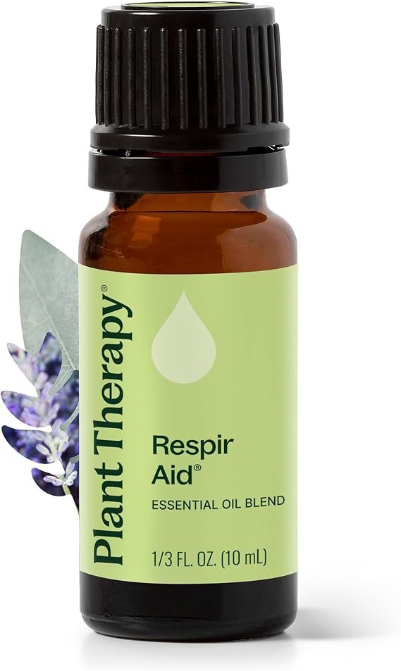Plant Therapy Respir Aid Essential Oil Blend, 10 mL (1/3 oz), Sinus, Airway and Congestion Clearing Oil Blend, 100% Pure and Undiluted, Natural Aromatherapy