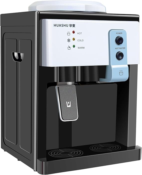 5 Gallon Primo Water Cooler Dispenser Desktop Electric Hot and Cold Water Cooler 3 Temperature Settings Water Dispenser Countertop for Home Office Coffee (European White)