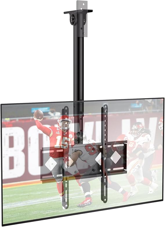 Ceiling TV Mount 360 Swivel, Heavy Duty Hanging TV Mount Fits 24-65 inch LED, LCD, OLED, Plasma Flat Screen TVs, Adjustable Outdoor Gazebo Pole Ceiling Mounts, Max VESA 400x400mm,Hold Up to 88lbs