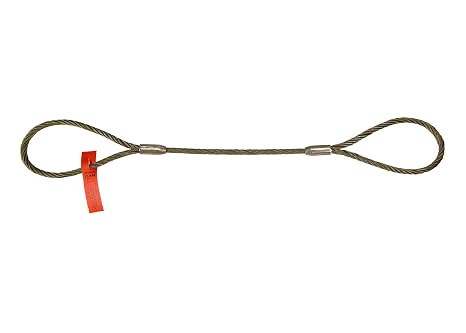 Sling, Wire Rope, L6Ft, VLL5000Lb, Dia1/2In
