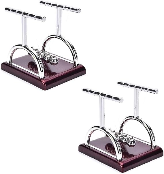 2pcs 13x11x13cm Development Educational Desk Gift Newtons Cradle Steel Balance Ball Physics Science Pendulum (2pcs 13x11x13cm T shape)