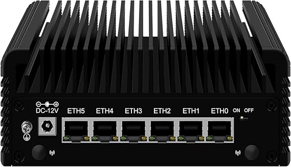Mini PC N150 (Upgraded N100) Firewall Appliance 6 Port i226-V 2.5GbE LAN Mini Computer Fanless Micro PC DDR5 8GB RAM 128GB NVMe SSD USB Type-C 3-Display Support Pfsense