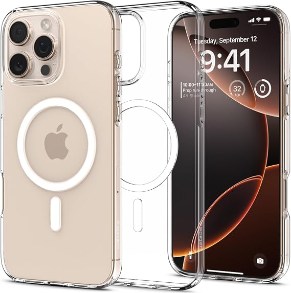 Spigen Liquid Crystal MagFit Designed for iPhone 16 Pro Max Case (2024) [Military-Grade Protection] Compatible with MagSafe - Crystal Clear