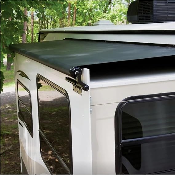 Slideout Topper Awning Replacement Fabric Cut to Fit (84", Black)