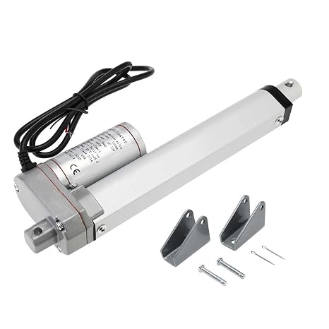 Stroke Linear Actuator,Electric Linear Actuator Waterproof with Mounting Bracket,225 lbs(900N) 10mm/s Fit for Recliner Chair Electric Sofa Vehicles Vessels Cargo (1, White, 6 in)