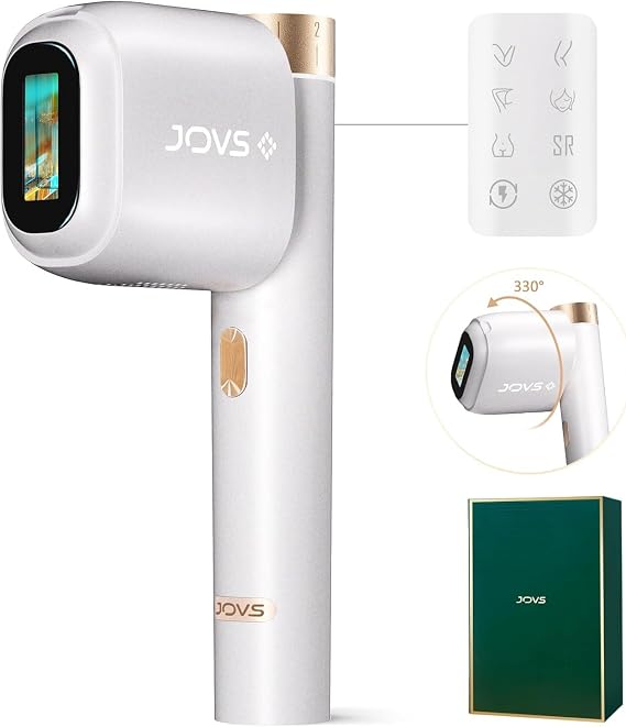 JOVS Laser Hair Removal, IPL Hair Removal for Women and Men, 37F Painless Sapphire Ice-Cooling Tech, 6 Modes for Whole Body Hair Removal Device, 2 in 1 Skin Rejuvenation, 330 Rotation