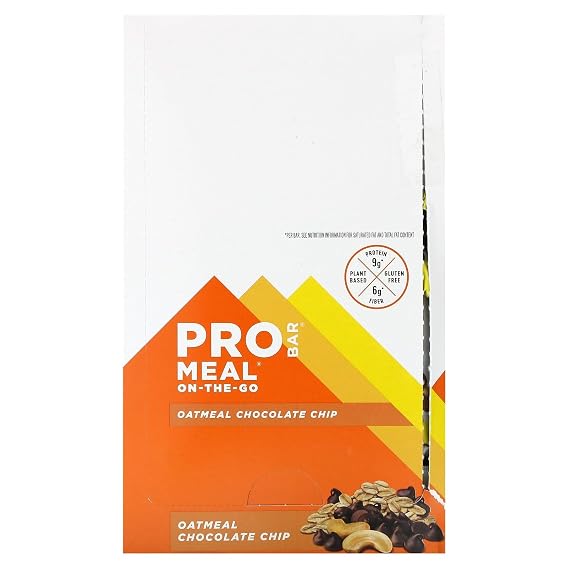 ProBar Meal-On-The-Go, Oatmeal Chocolate Chip, 12 Bars, 3 oz (85 g) Each