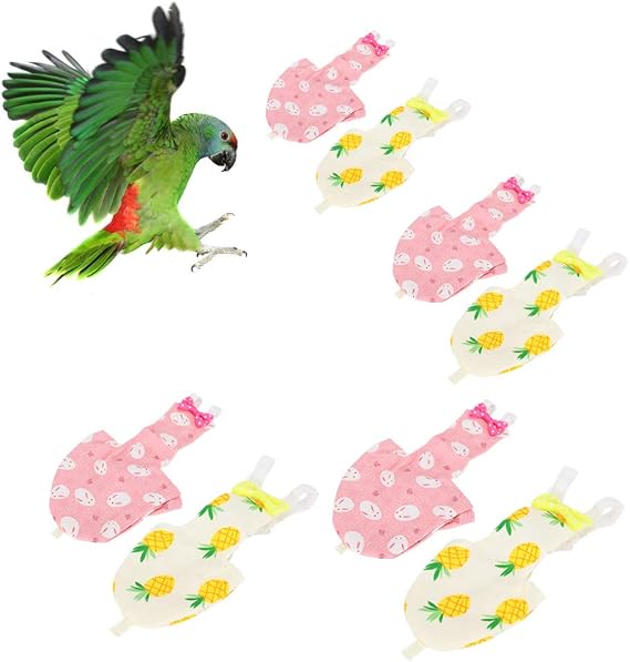 Bird Diaper Suit, Soft Breathable Cotton Leak Adjustable Harness for Indoor Training Budgie Cockatiel M 1 Pack