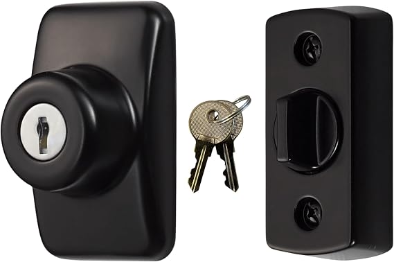 Ideal Security GL Keyed Deadbolt for Screen and Storm Doors, Black