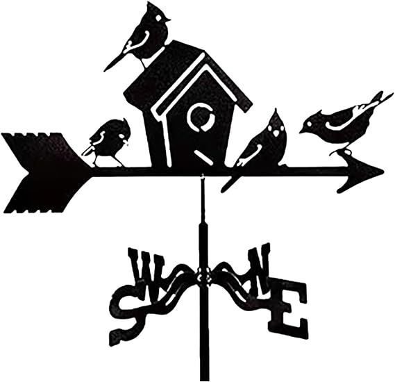 3D Metal Weather Vane Bird Weathervane Weathercock Direction Indicator Roof Decoration Accessories Garden Wind Measuring Tool for Garden Patio Roof Decoration(Color:C)