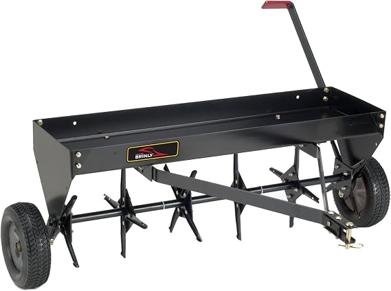 Brinly Tow Behind Plug Aerator with Universal Hitch, 40" - Flat Black