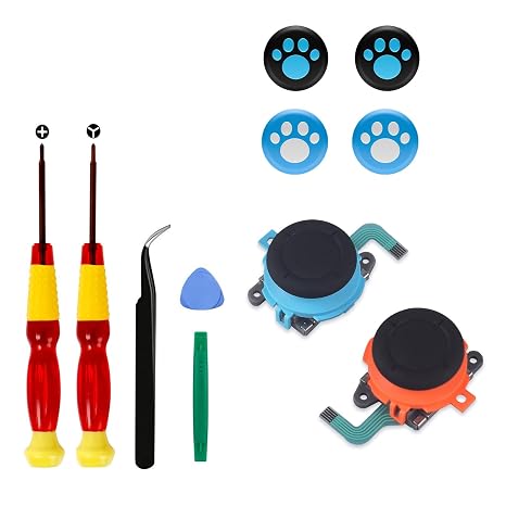 R & L Replacement Joystick Compatible with Switch 2 Joycons Controller | (2025 Released) Analog Stick Repair Kit Drift Fix Tools Accessories with Thumbstick Caps
