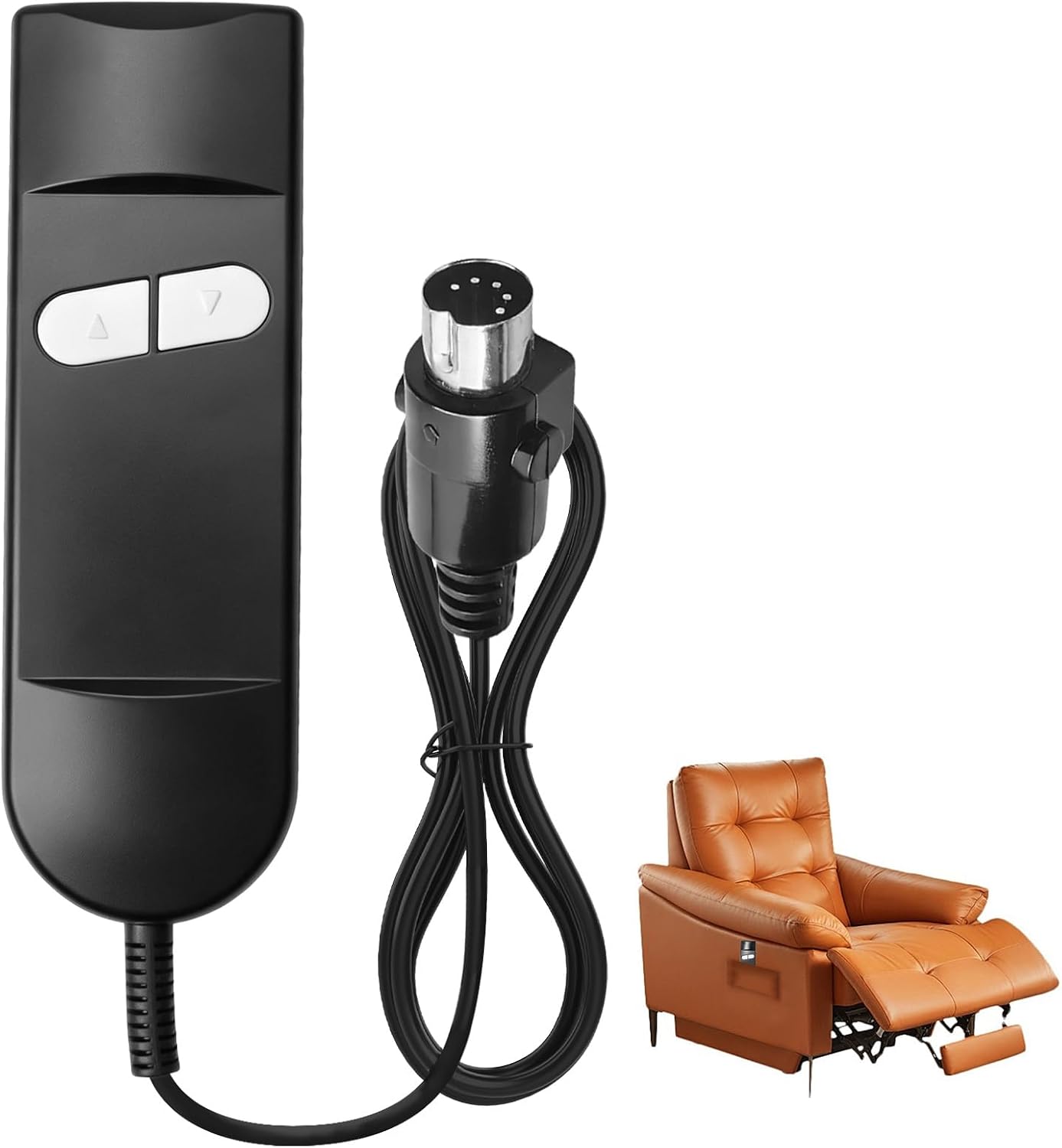 Universal 5 Pin Recliner Handset 2M/78Inch Recliner Chair Electric Control Replacement for Electric Riser Lift Chairs, 2 Button Remote Control Switch - Compatible with Most 1 Motor Sofa Chairs