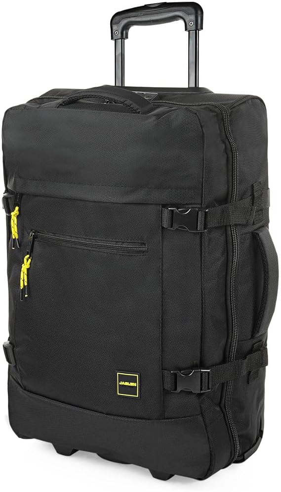 Jaslen - Cabin Travel Suitcase 55x40x20 - Polyester Material - Hand Luggage for Airplane - Small, Black