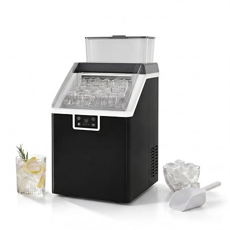 TABU Nugget Ice Maker, Countertop for Home, Bar and Cafe, Black