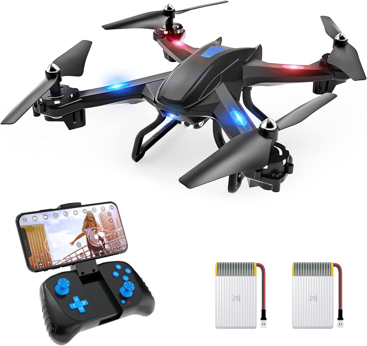 Snapta?n S5C Drone with Camera for Adults HD 2K Camera Live Video Drone for Beginners w Voice Control, Gesture Control, Altitude Hold, Headless Mode, Compatible wVR Glasses