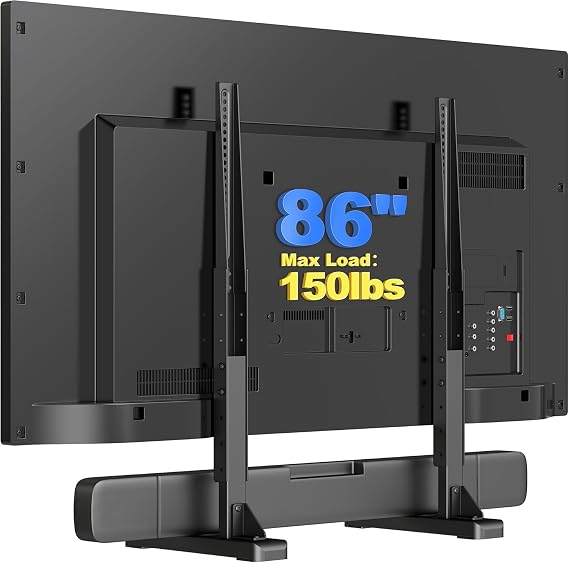 XINLEI Large TV Stand Table Top for Most 24 to 86 Inch Flat/Curved TVs Heavy Duty TV Leg, Support 68kg, Max VESA 800x600mm, for Living Room ML3286