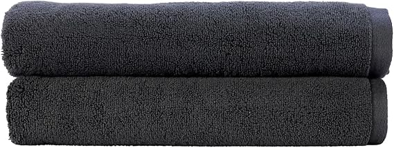 Christy Cirrus Lightweight Bath Sheets | Set of 2 Extra Large Towels | Super Soft and Fluffy | Quick Dry Bathroom Shower Towels | 100% Cotton | Charcoal Grey