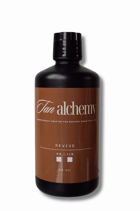 Tan Alchemy, Revive Anti-Aging 11% Med-Dark DHA Sunless Airbrush Spray Tanning Solution, 2-32 oz bottles (64 Fl Oz)