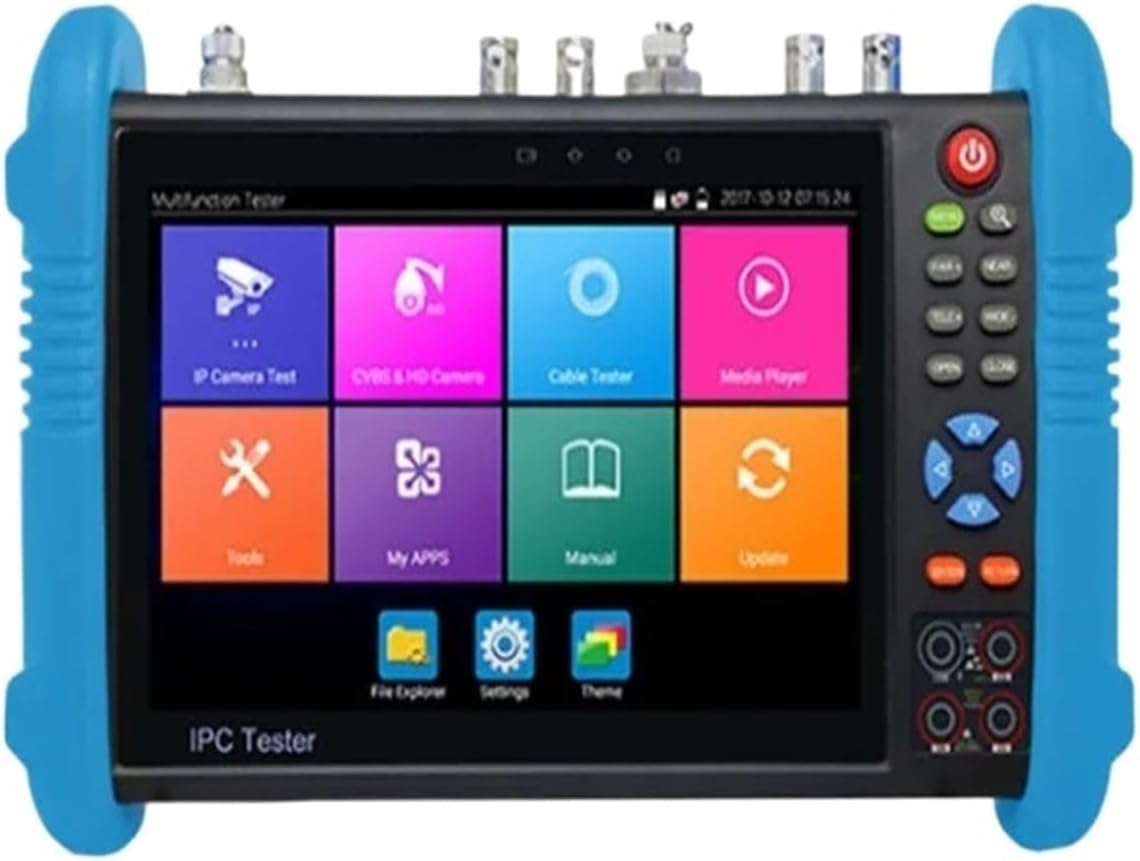 CCTV Tester, IPC-9800 CCTV Camera Tester 8MP AHD TVI SDI CVI 8K IPC Tester with VGA PoE 7in RJ45 Cable TDR Test UTP Cable Tracer,for Maintenance RepairIPC9800ADHS Pro