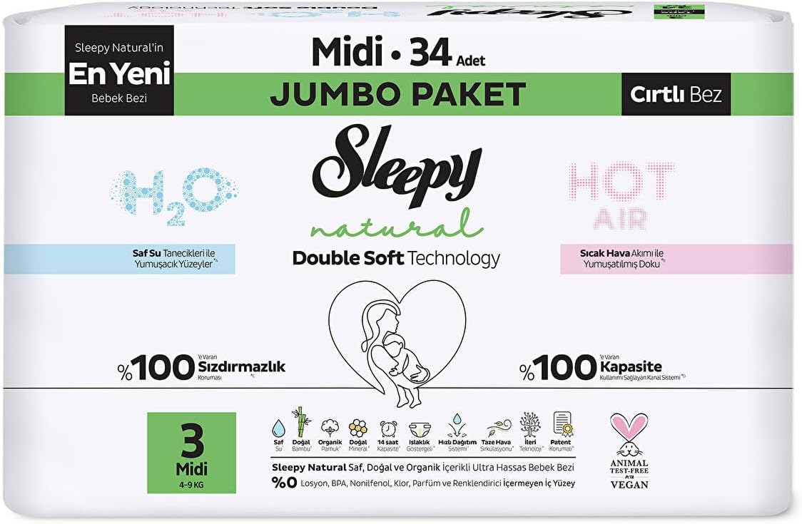 Sleepy Natural Double Soft 3 Beden 34 Adet