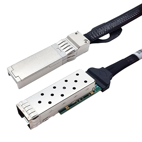 10Gtek 10G SFP+ to SFP+ Extender Cage with EEPROM on Cage Side, 3M Flat Cable in Nylon Jacket, 30AWG, 20cm
