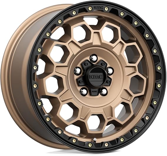 KMC TREK 17X8 5X4.256 38mm MATTE BRONZE WITH BLACK LIP - KM54578045638