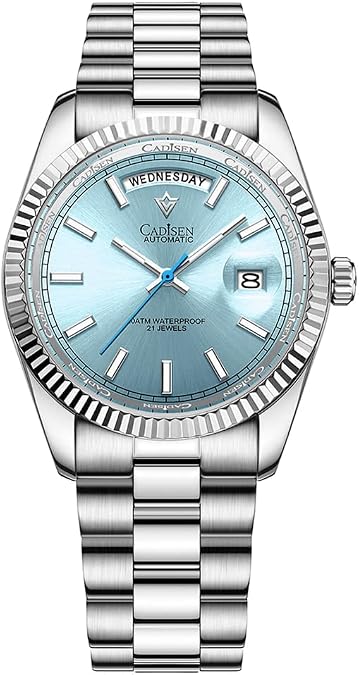 CADISEN Men's Automatic Watch, MIYOTA 8285 Movement Business Luxury Watch, Sapphire Luxury Mechanical Watch, Waterproof 100 Meter Stainless Steel Watch, Casual Homage, C8215...