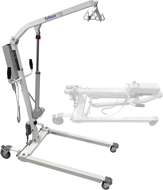 Full Electric Patient Lift - Rhino Deluxe Lift with Power Base - Full Size Transfer Lifter for Home Use and Facilities, 450 lb. Weight Capacity (Lift Only, NO Sling)