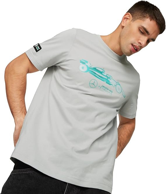 PUMA Mercedes AMG Petronas Essentials Car Graphic Tee Mercedes Team Silver MD