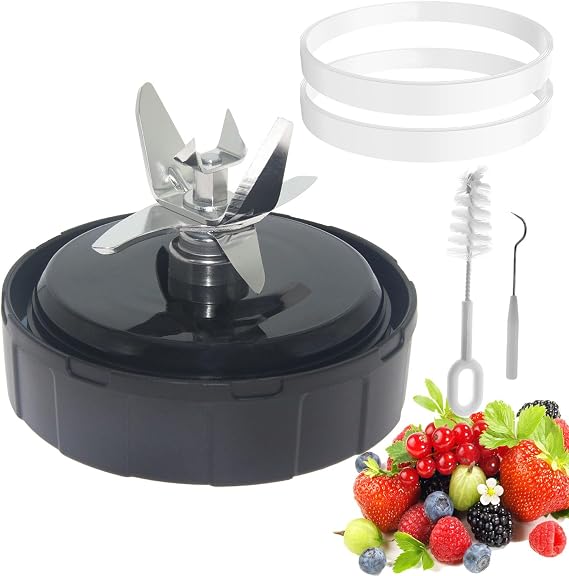 7 Fins Ninja Blender Blade Replacement parts Compatible with Nutri Ninja Foodi Power Blender SS101 SS351 SS401 SS151 SS300 SS350 SS351TGT CO351B SS100 SS101C CO101B, Ninja Blender Lid Accessories