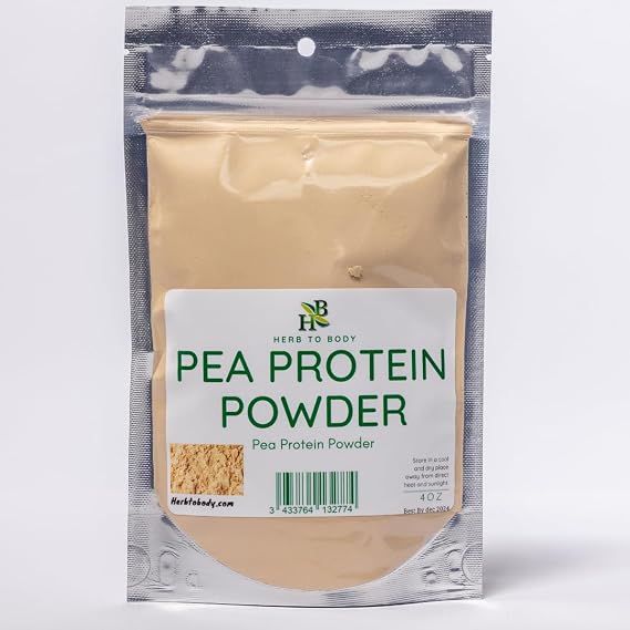 Herb To Body Pea Protein Powder, Unflavored Smooth Pea Powder for Shakes, Recipe & Daily Preparation, Resealable Pouch for Easy Storage 4oz
