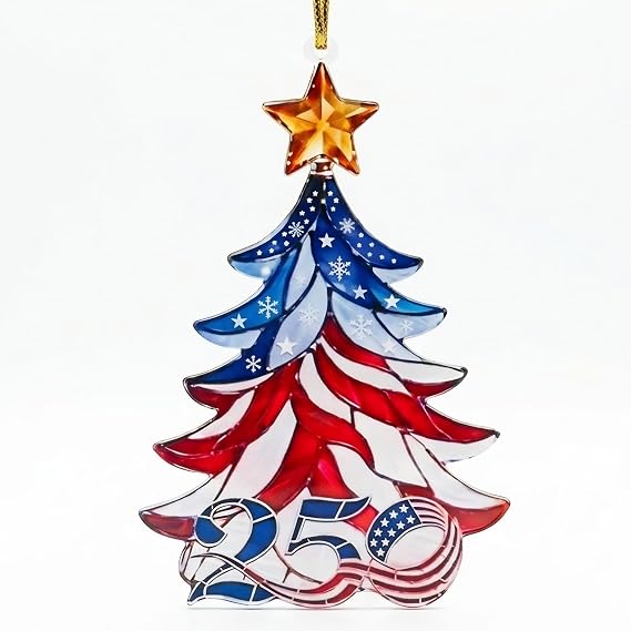 250 Anniversary USA Ornament, 2D Acrylic 250th Anniversary USA