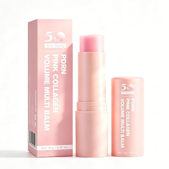PDRN Pink Collagen Multi Balm, Korean Balm Stick for Face with Collagen, Travel Moisture for Natural Beauty, Healthy-Looking Smooth Texture (1PC)