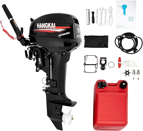 2-stroke outboard motor, 18 HP heavy-duty outboard motor, marine engine, equipped with CDI ignition system and water-cooled system, short shaft