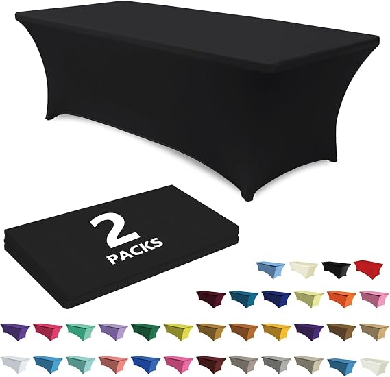ABCCANOPY 2-Pack 4FT Spandex Table Covers, Stretch Tablecloth