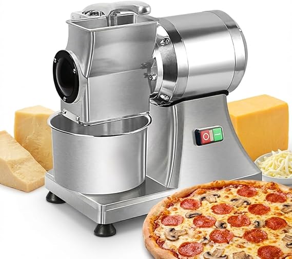 Cheese Grater, 2800Rpm 550W Commercial Electric Cheese Grating Machine, Stainless Steel Bread Bran Shredder, 88Lb/H Automatic Rotary Butter Grinder with Container for Cheese, Chilli