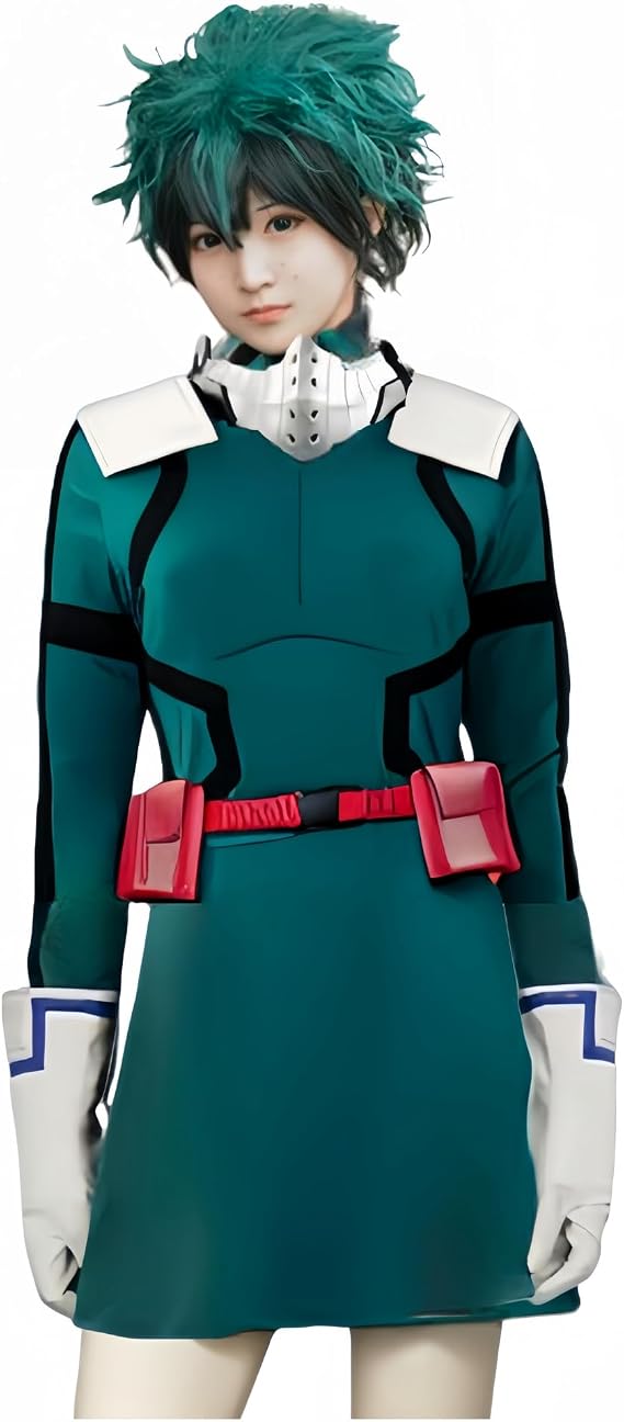 My Hero Academia Cosplay Dress, Midoriya Izuku Cosplay Costume for Women, Deku Costume Uniform Skirt for Halloween
