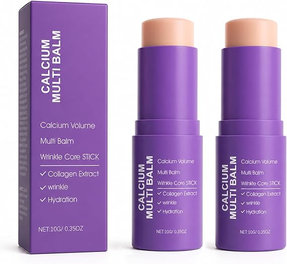 2PCS Calcium Multi Balm Stick,Collagen Moisturing Stick for Face
